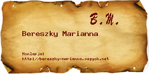 Bereszky Marianna névjegykártya